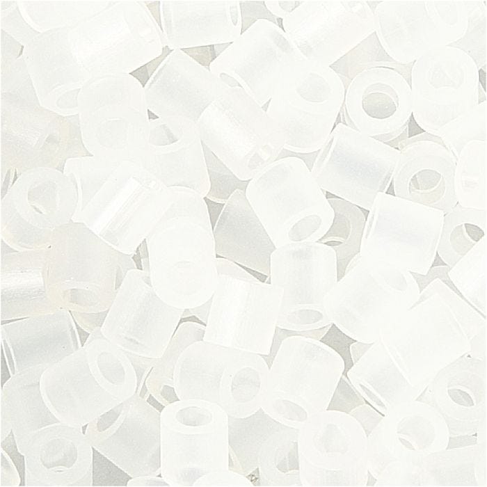 Bügelperlen, 5x5 mm, 2,5 mm, medium, Transparent Weiß (32264), 1100Stk/ 1 Pck