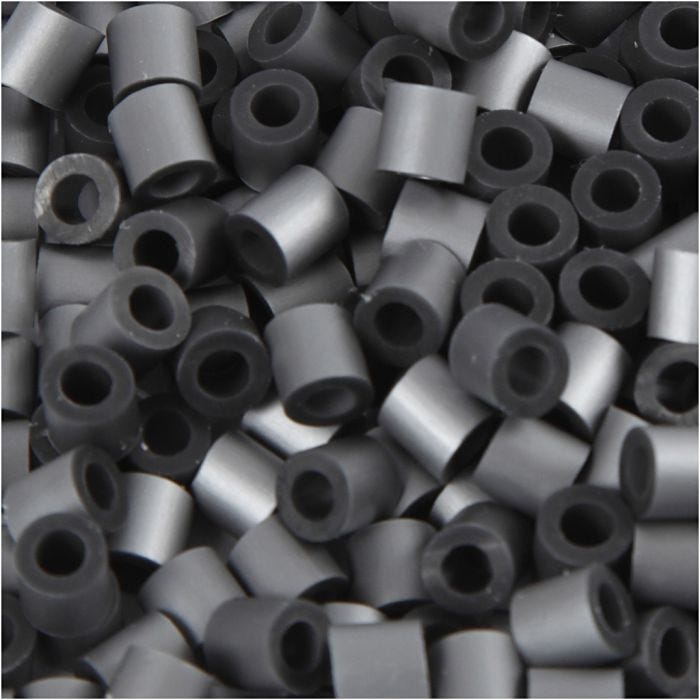 Bügelperlen, Größe 5x5 mm, Lochgröße 2,5 mm, medium, Silber (32262), 6000 Stk/ 1 Pck