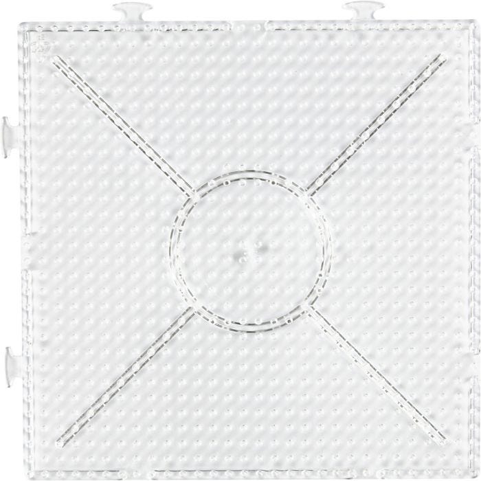 Steckplatte, Großes Quadrat, 15x15 cm, medium, Transparent, 1 Stk