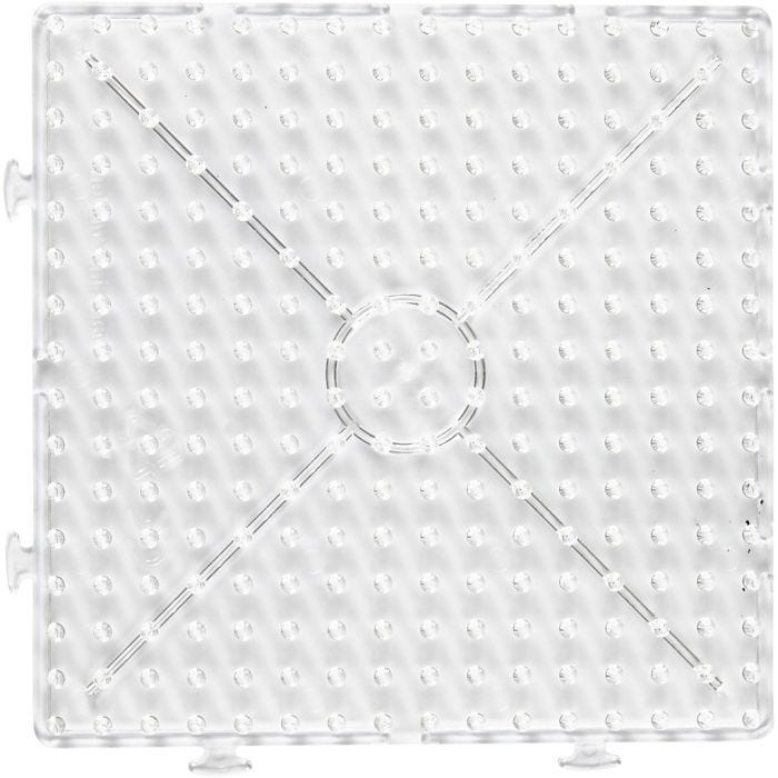Steckplatte, Großes Quadrat, 15x15 cm, JUMBO, Transparent, 1 Stk