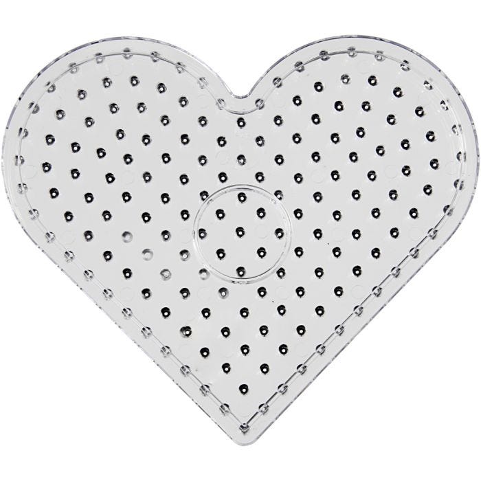 Steckplatte, Herz, Größe 17,5x17,5 cm, JUMBO, Transparent, 1 Stk