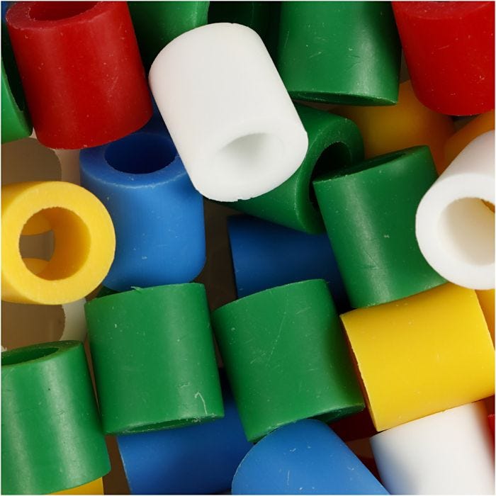 Bügelperlen, 10x10 mm, 5,5 mm, JUMBO, Standard-Farben, 1000sort./ 1 Pck