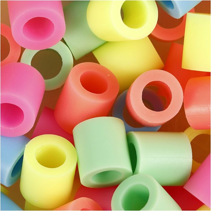 Bügelperlen, 10x10 mm, 5,5 mm, JUMBO, Pastellfarben, 550sort./ 1 Pck