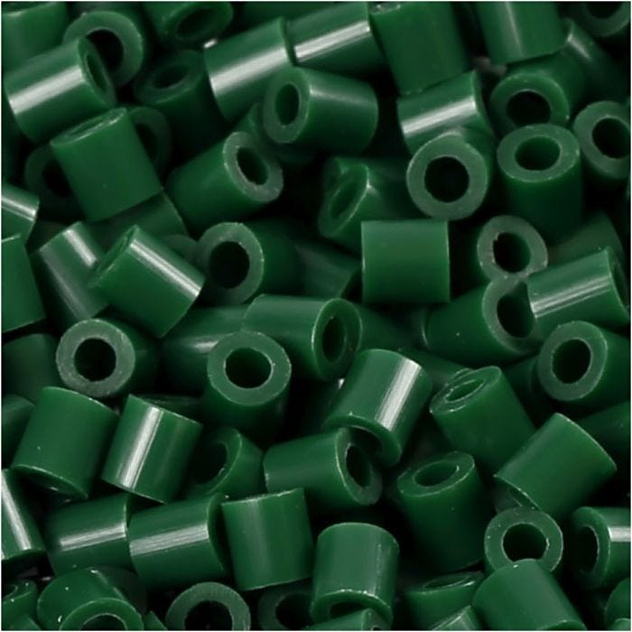 Fotoperlen, Größe 5x5 mm, Lochgröße 2,5 mm, medium, Dunkelgrün (9), 6000 Stk/ 1 Pck