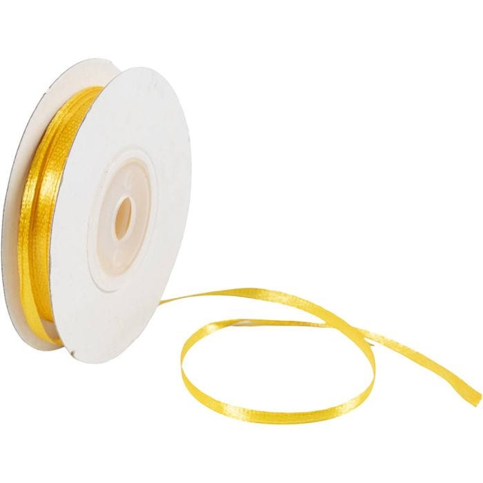 Satinband, B 3 mm, Sonnengelb, 30 m/ 1 Rolle