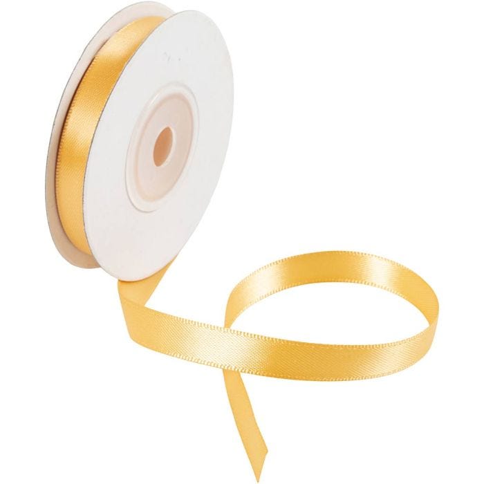Satinband, B 10 mm, Gelb, 10 m/ 1 Rolle