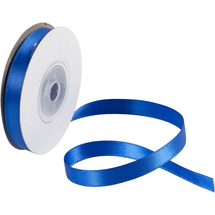 Satinband, B 10 mm, Blau, 10 m/ 1 Rolle