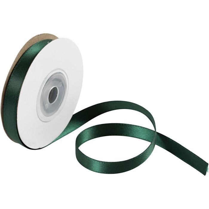 Satinband, B 10 mm, Grün, 10 m/ 1 Rolle