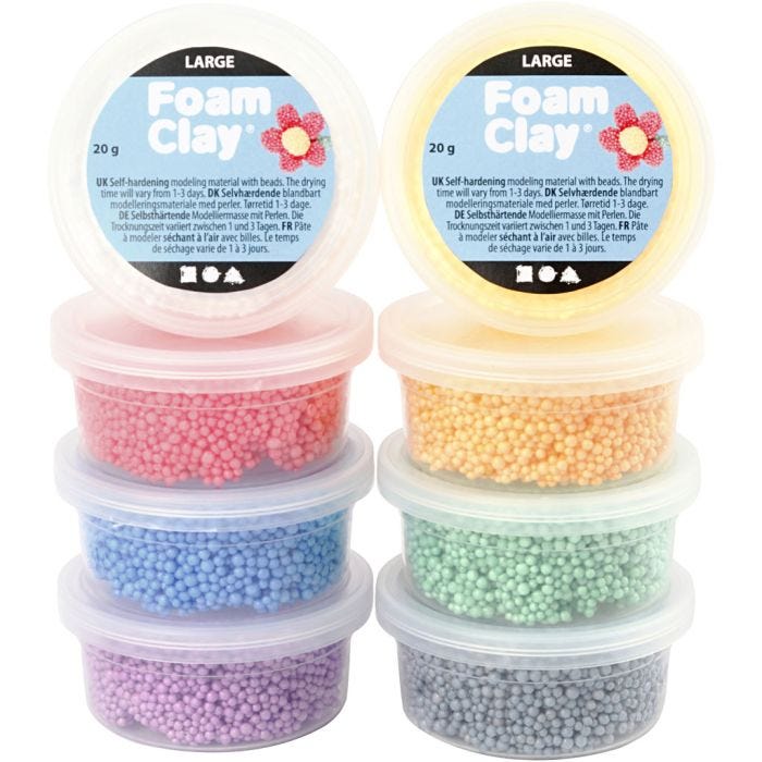 Foam Clay Large, Sortierte Farben, 8x20 g/ 1 Pck