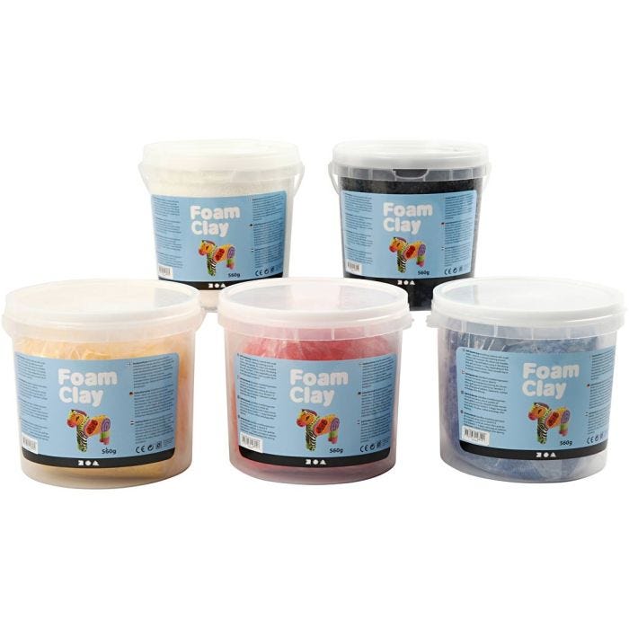 Foam Clay® , Primärfarben, 5x560 g/ 1 Pck