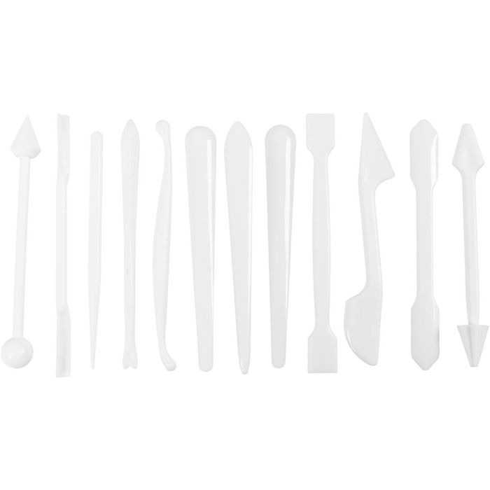 Modellierstäbchen, Größe 12,7-14,3 cm, Weiß, 12 Stk/ 1 Pck