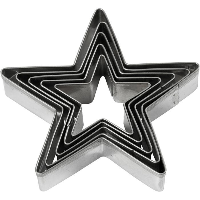 Ausstechförmchen, Stern, Größe 8 cm, 5 Stk/ 1 Pck