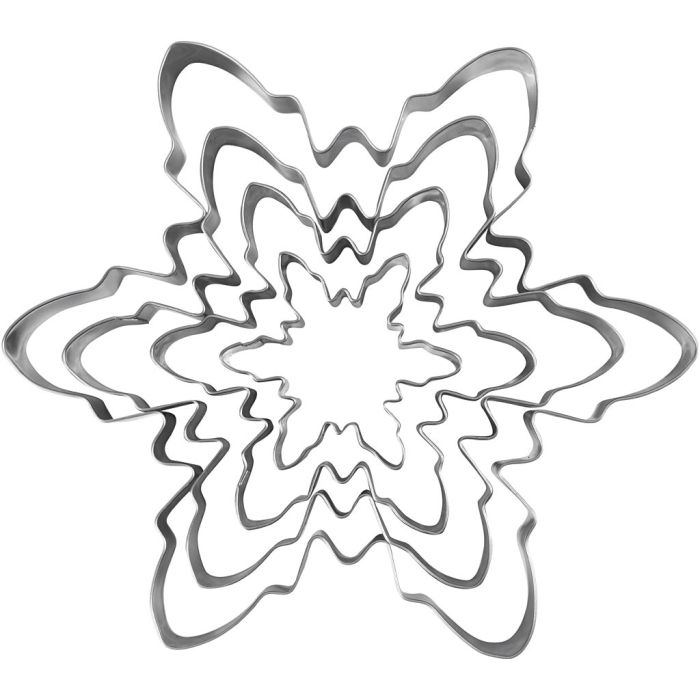 Ausstechformen, Schneeflocke, H 2,5 cm, Größe 6-16,5 cm, 1 Stk/ 1 Pck