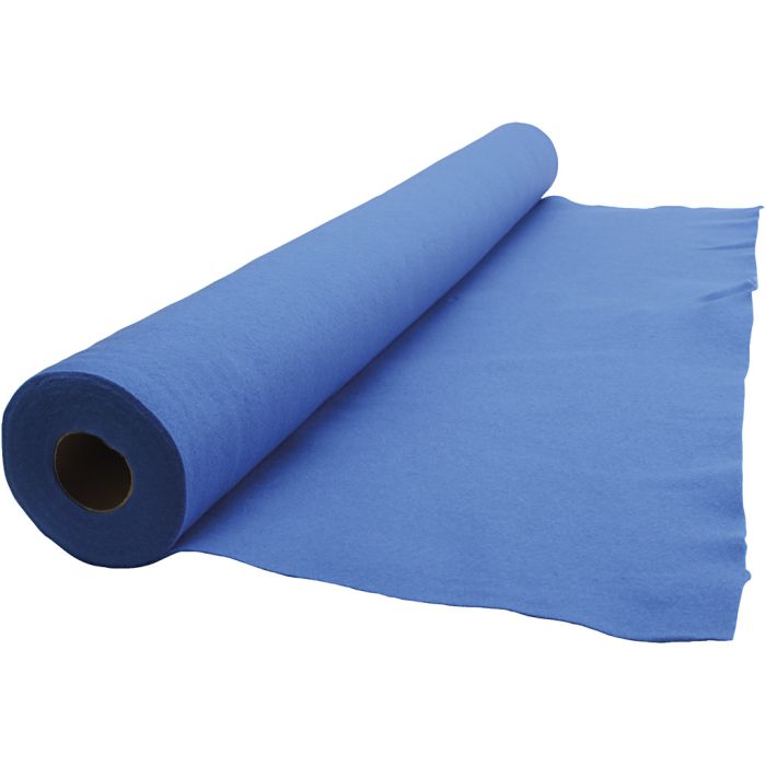 Bastelfilz, B 90 cm, Dicke 1,5-2 mm, Blau, 5 m/ 1 Rolle