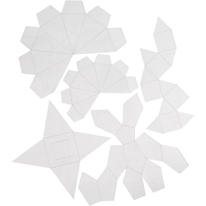 Formmatten, Geometrische Formen, 6-13 cm, Transparent, 5Stk/ 1 Pck