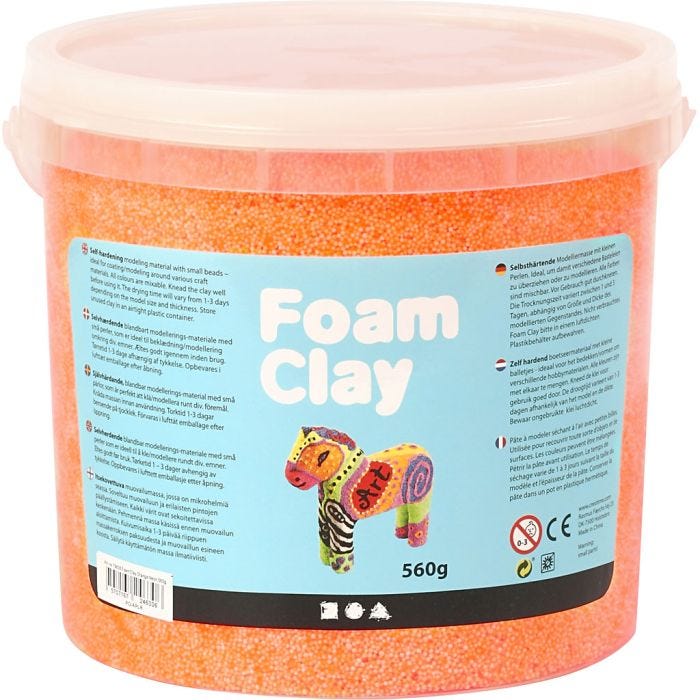 Foam Clay® , Neonorange, 560g/ 1 Eimer
