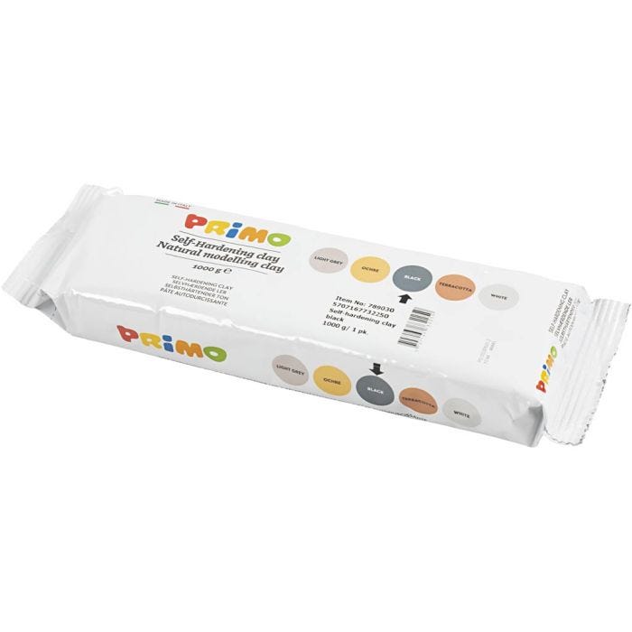 Selbsthärtender Ton, Schwarz, 1000g/ 1 Pck