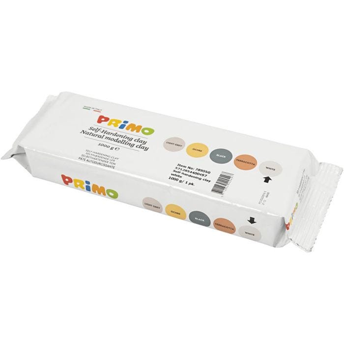Selbsthärtender Ton, Weiß, 1000g/ 1 Pck