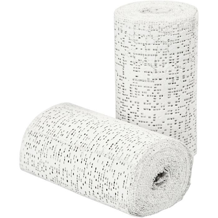 Gipsbinden, L 2,7 M, B 10 cm, Weiß, 2 Rolle/ 1 Pck