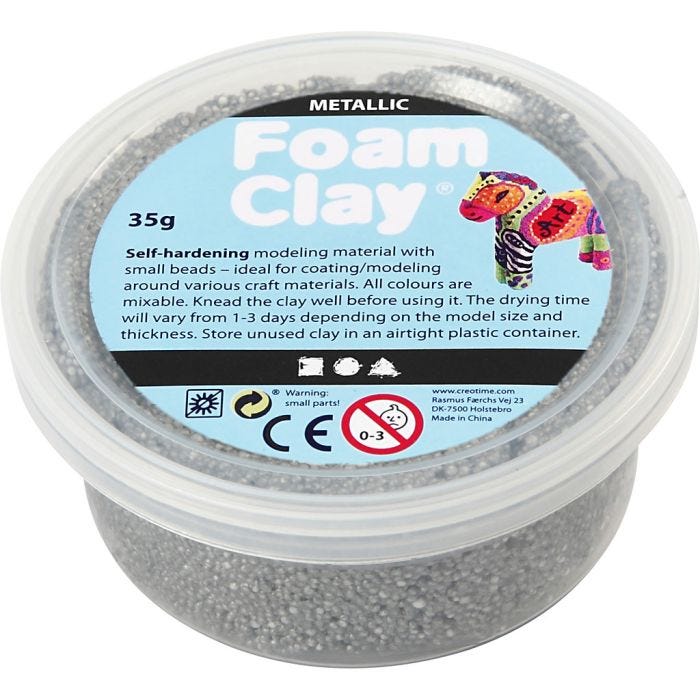 Foam Clay® , Metallic, Silber, 35g/ 1 Dose