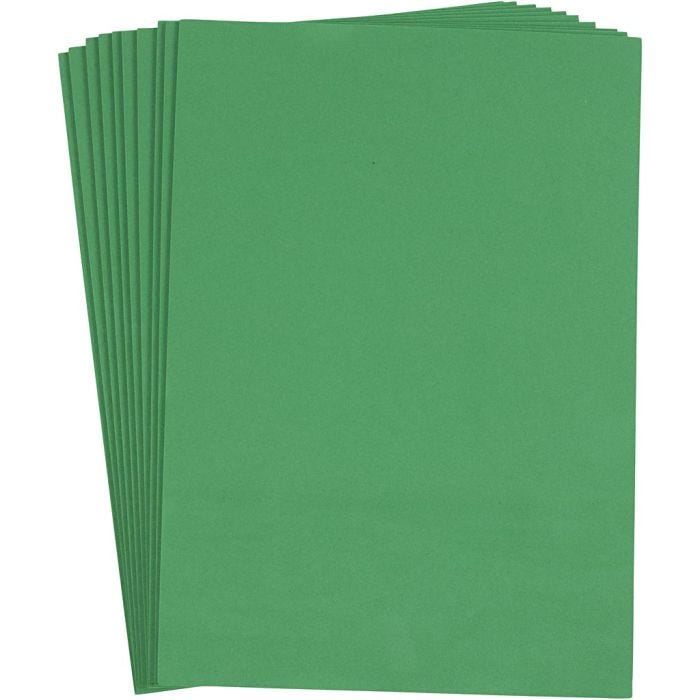 EVA-Schaumstoff, A4, Blatt 210x297 mm, Dicke 2 mm, Dunkelgrün, 10 Bl./ 1 Pck