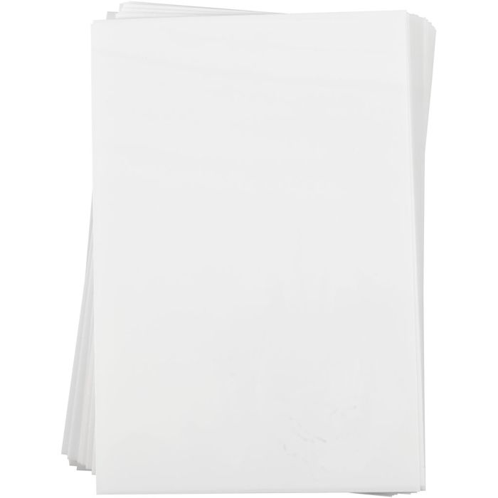 Plastikschrumpfplatten, 20x30 cm, 0,3 mm, Mattweiß, 100Bl./ 1 Pck
