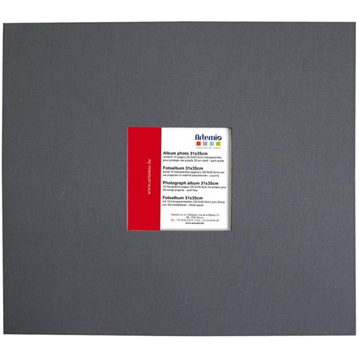 Scrapbooking-Album, Größe 30,5x30,5 cm, Anzahl der Seiten 10, Anthrazitgrau, 1 Stk