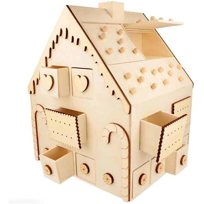 Adventskalender aus Holz, Größe 26,5x23,5x33 cm, 1 Stk