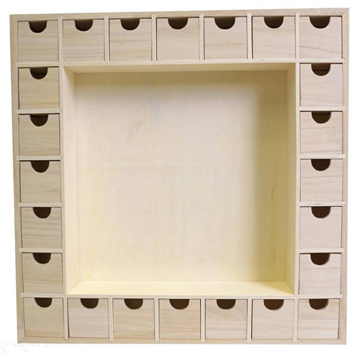 Adventskalender aus Holz zum Dekorieren, Größe 39.5 cm, 1 Stk