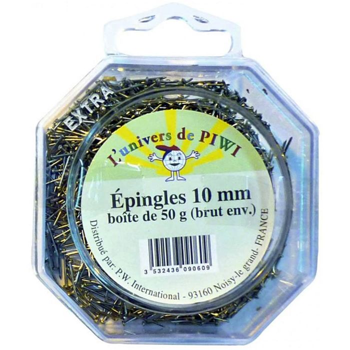 Silberne Nadel für Pailletten, Größe 10 mm, 50 g/ 1 Pck