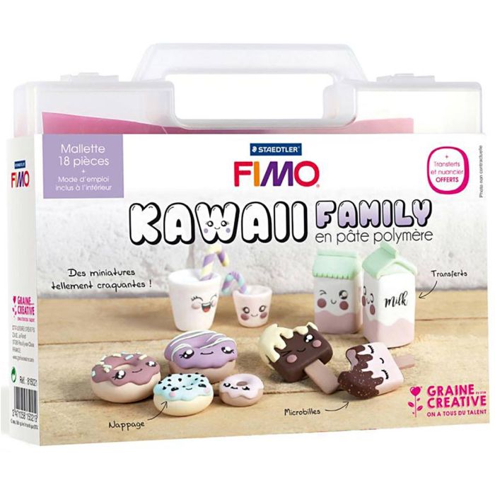 Fimo-Figurenkoffer, Kawaii-Familie, 18 Stk/ 1 Pck