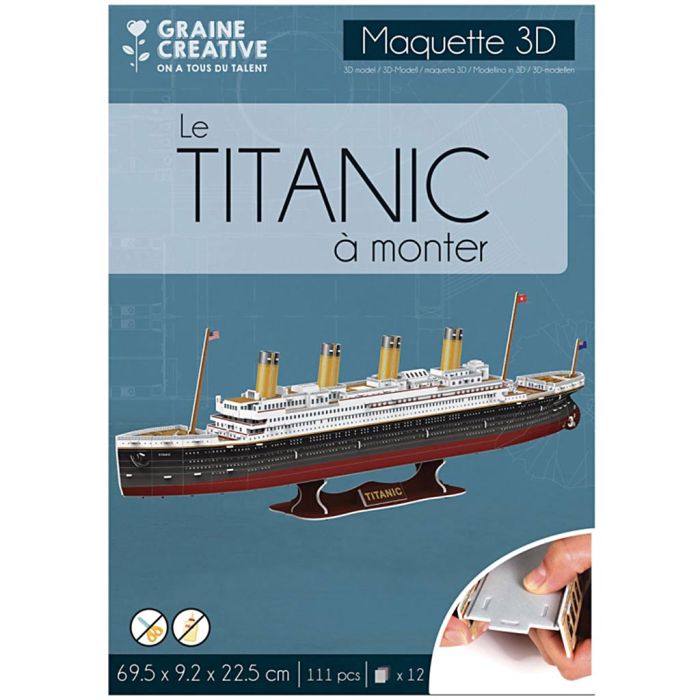 3D-Modell-Puzzle, Titanic, Größe 69,5x9,2x22,5 cm, 1 Pck