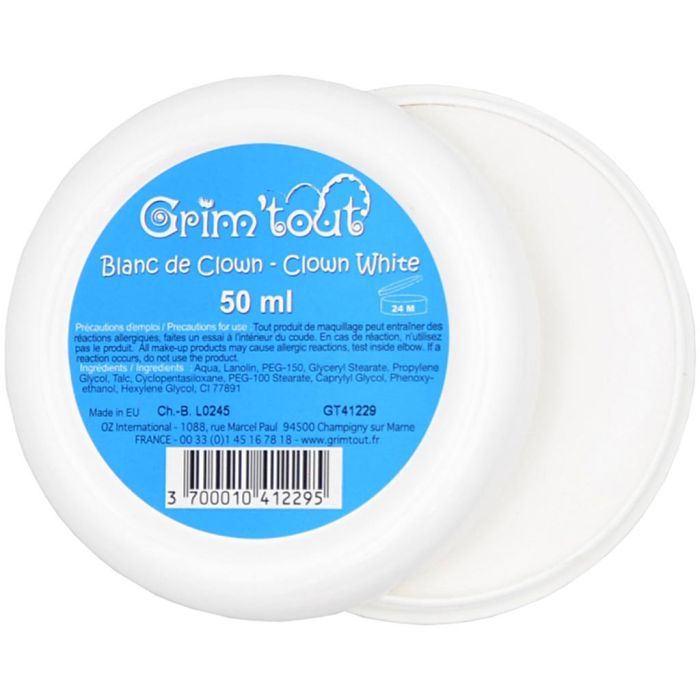 Clown-Gesichtsbemalung, Weiß, 50 ml/ 1 Dose