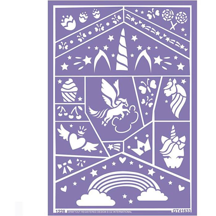 Selbstklebende Schablone für Gesichtsfarbe, Einhorn, 1 Pck