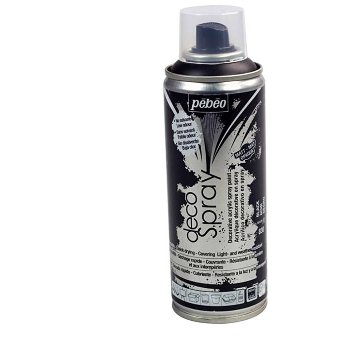 DecoSpray Sprühfarbe, Matt, Schwarz, 200 ml/ 1 Dose