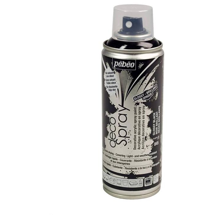 DecoSpray Sprühfarbe, Glänzend, Schwarz, 200 ml/ 1 Dose