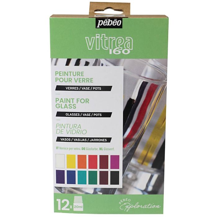 Erkundungskiste, Glasmalerei, Sortierte Farben, 12x20 ml/ 1 Pck