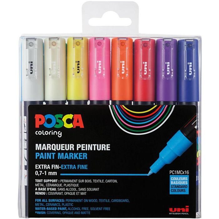 Posca-Marker Set, PC-1MC, Nr. PC-1MC, Standard-Farben, 16 Stk/ 1 Pck