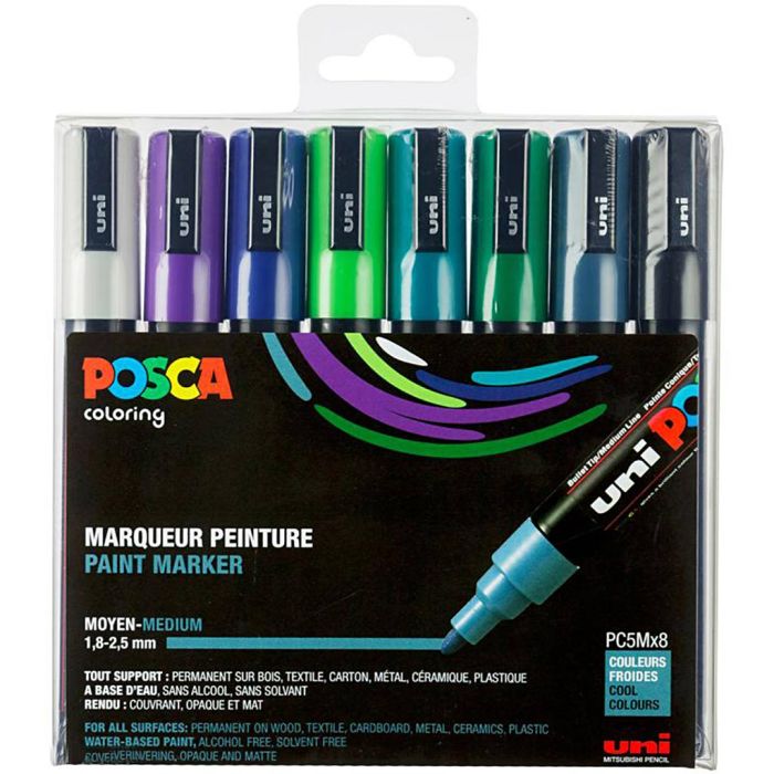 Posca-Marker Set, PC-5M, Nr. PC-5M, Kalte Farben, 8 Stk/ 1 Pck