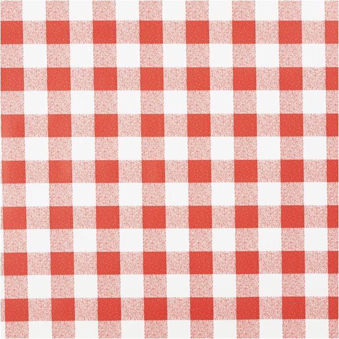 Wachstuch, Karo, B 140 cm, Rot, Weiß, 20 m/ 1 Rolle