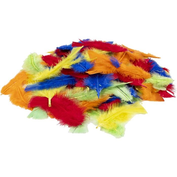 Daunen, L 7-15 cm, Sortierte Farben, 100 g/ 1 Btl.