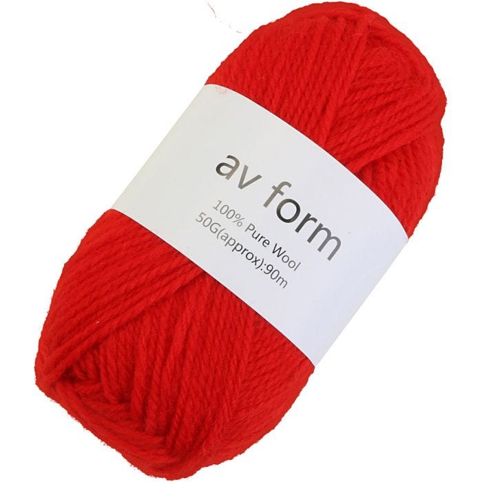 Wolle, Rot, 50 g/ 1 Stk
