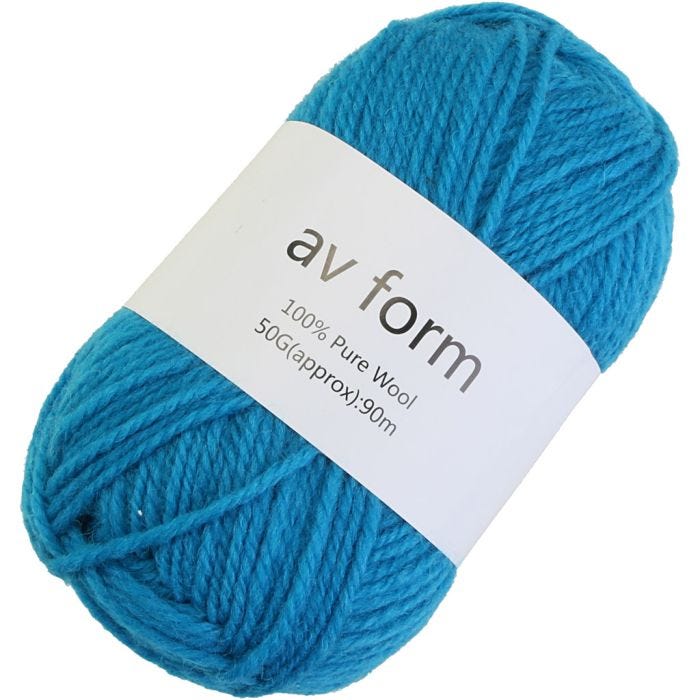 Wolle, Blau, 50 g/ 1 Stk