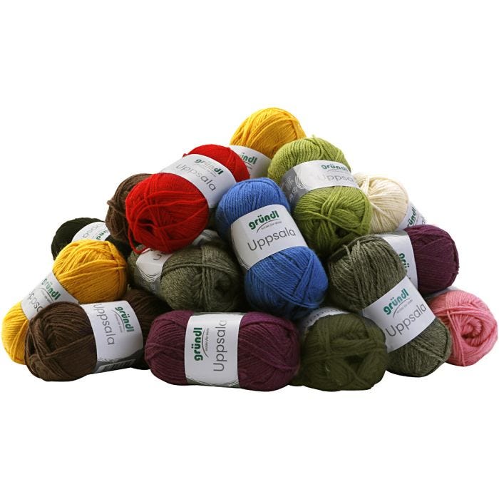 Wolle, L 125 M, Sortierte Farben, 30x50 g/ 1 Pck