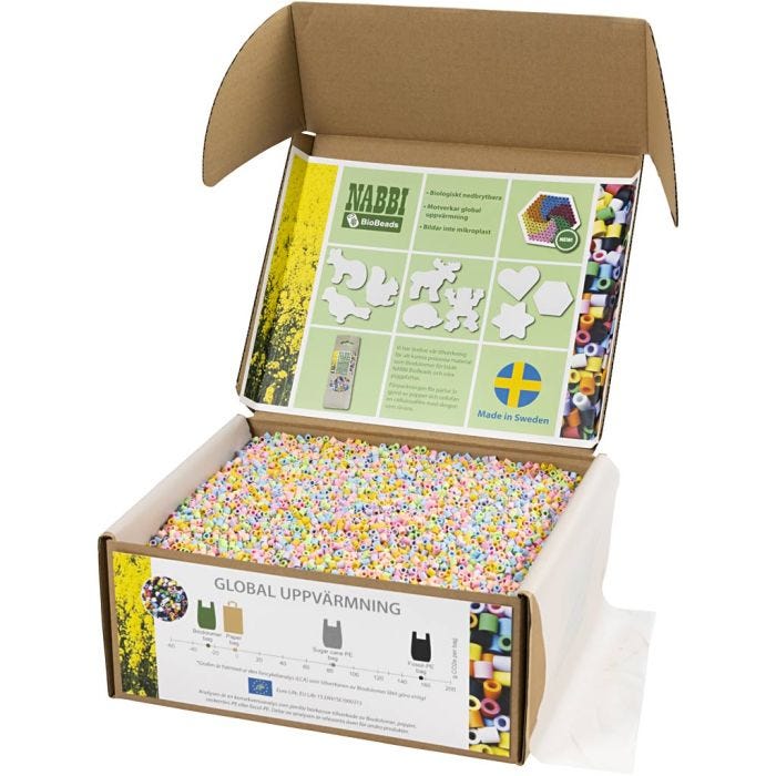 NABBI BioBeads, Größe 5x5 cm, medium, Pastellfarben, 55000 Stk/ 1 Pck