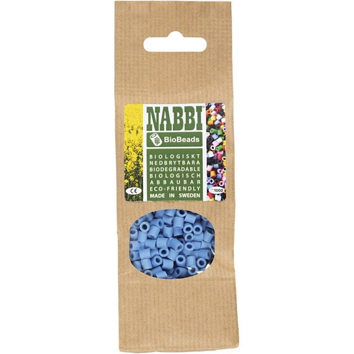NABBI BioBeads, Größe 5x5 mm, Lochgröße 2.5 mm, medium, Blau, 1000 Stk/ 1 Pck