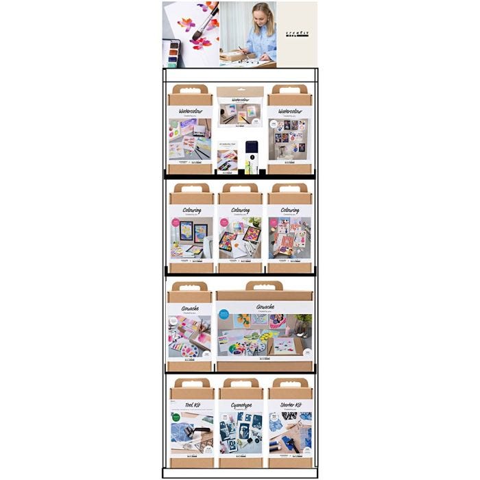 Bodendisplay, nicht montiert, Bastelmaterial, Erwachsene, H 1580 mm, L 600 mm, B 400 mm, 84 Teile/ 1 Stk