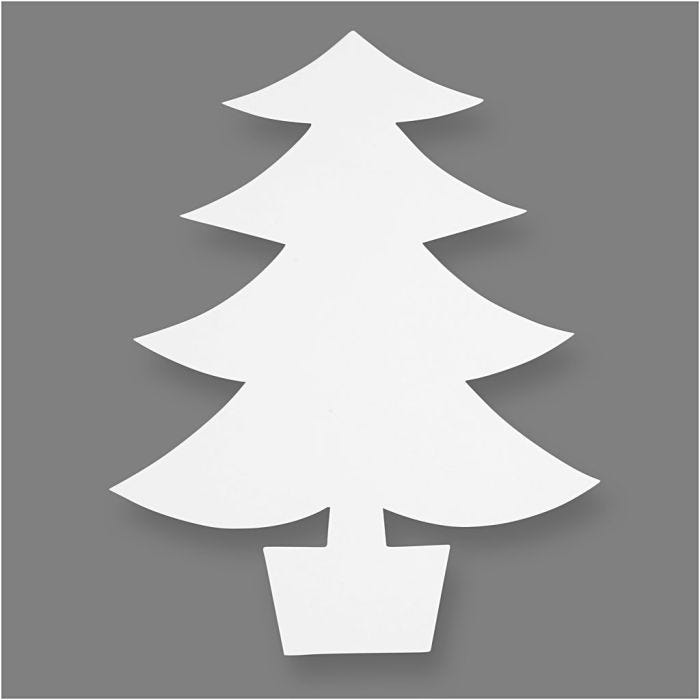 Weihnachtsbaum, H 21,5 cm, B 16,5 cm, 230 g, Weiß, 25Stk/ 1 Pck