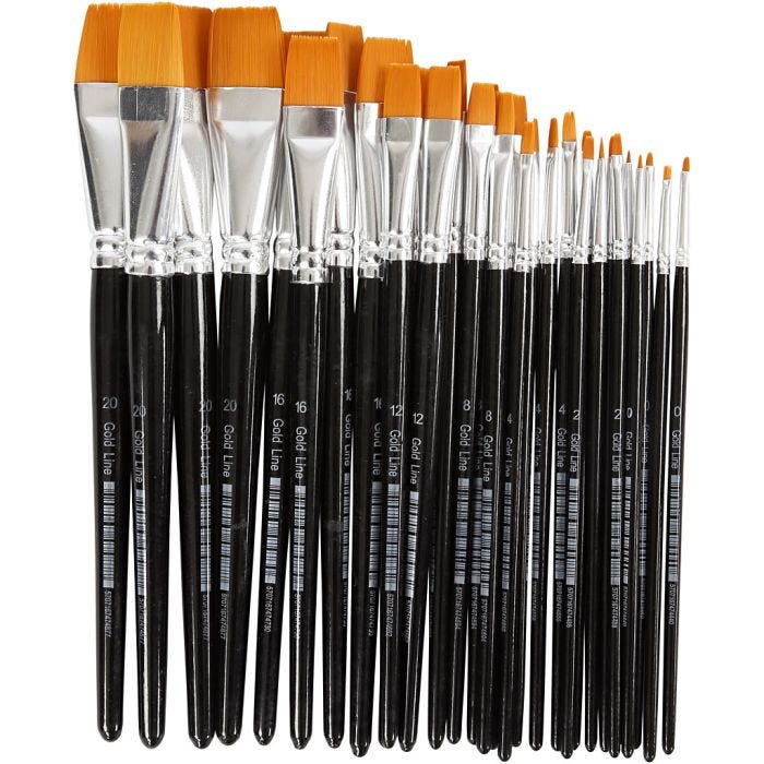 Gold Line Pinsel, Nr. 0-22, L 17-21,5 cm, B 1-22 mm, 66 Stk/ 1 Pck