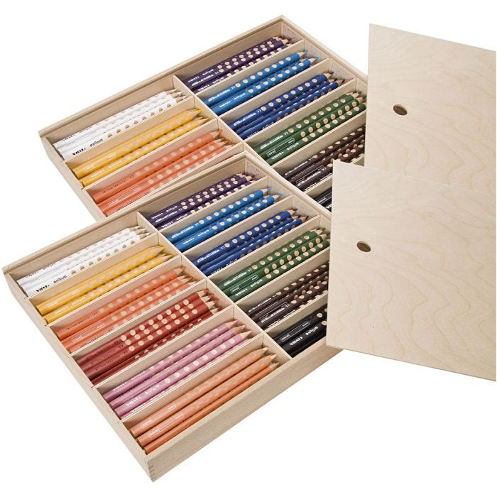 Groove Buntstifte, L 18 cm, Mine 4,25 mm, Sortierte Farben, 2x144 Stk/ 1 Pck